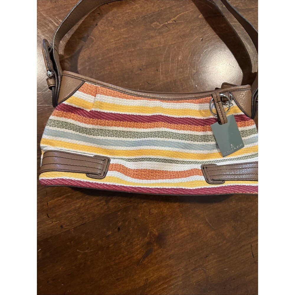 EUC Etienne Aigner handbags Orange, Yellow, Green Stripe